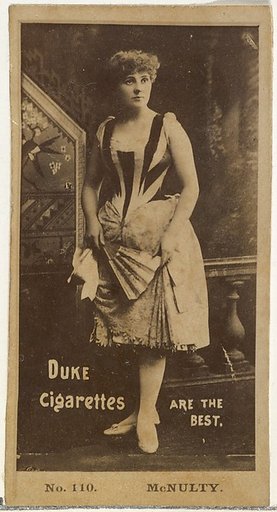 Card Number 110, Jennie McNulty, from the Actors and Actresses series (N145-6) issued by Duke Sons & Co. to promote Duke Cigarettes