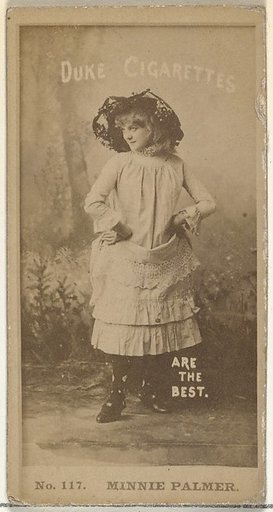 Card Number 117, Minnie Palmer, from the Actors and Actresses series (N145-6) issued by Duke Sons & Co. to promote Duke Cigarettes