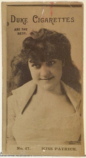 Card Number 47, Miss Patrice, from the Actors and Actresses series (N145-6) issued by Duke Sons & Co. to promote Duke Cigarettes