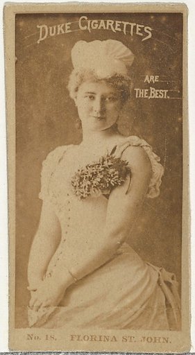 Card Number 18, Florina St. John, from the Actors and Actresses series (N145-6) issued by Duke Sons & Co. to promote Duke Cigarettes
