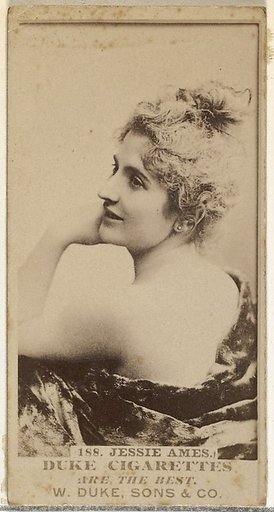 Card Number 188, Jessie Ames, from the Actors and Actresses series (N145-7) issued by Duke Sons & Co. to promote Duke Cigarettes