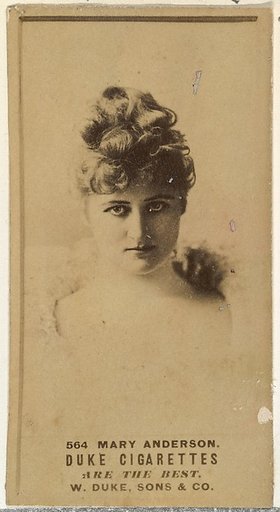 Card Number 564, Mary Anderson, from the Actors and Actresses series (N145-7) issued by Duke Sons & Co. to promote Duke Cigarettes