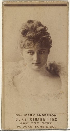 Card Number 564, Mary Anderson, from the Actors and Actresses series (N145-7) issued by Duke Sons & Co. to promote Duke Cigarettes