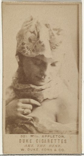 Card Number 521, Mlle. Appleton, from the Actors and Actresses series (N145-7) issued by Duke Sons & Co. to promote Duke Cigarettes