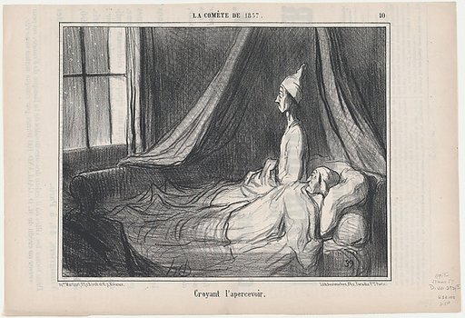 Croyant l'apercevoir, from 'Croquis Parisiens', published in "Le Charivari"