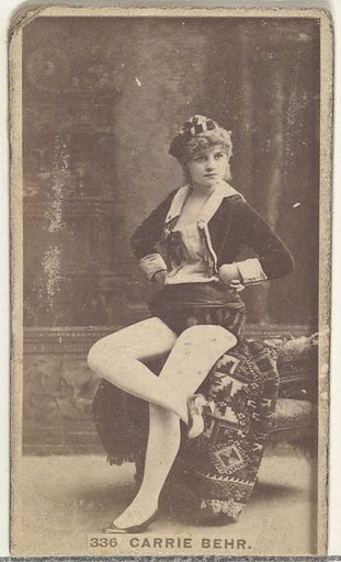 Card Number 336, Carrie Behr, from the Actors and Actresses series (N145-7) issued by Duke Sons & Co. to promote Duke Cigarettes