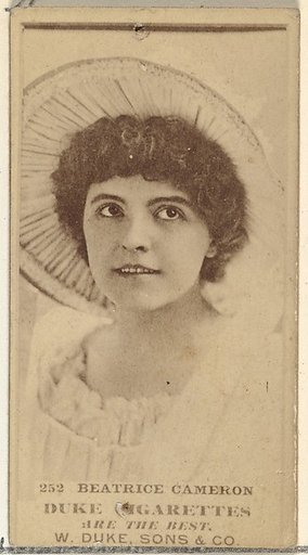 Card Number 252, Beatrice Cameron, from the Actors and Actresses series (N145-7) issued by Duke Sons & Co. to promote Duke Cigarettes