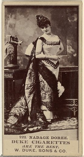 Card Number 222, Nadage Doree, from the Actors and Actresses series (N145-7) issued by Duke Sons & Co. to promote Duke Cigarettes