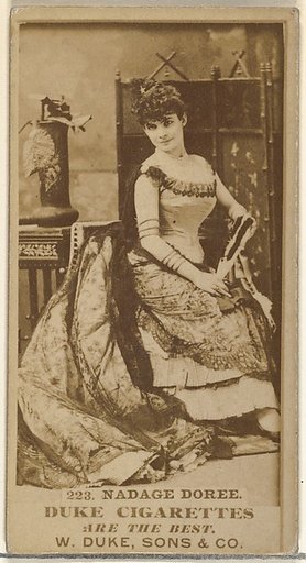 Card Number 223, Nadage Doree, from the Actors and Actresses series (N145-7) issued by Duke Sons & Co. to promote Duke Cigarettes