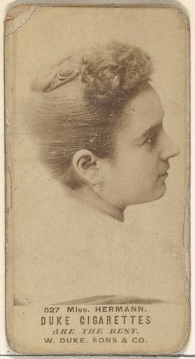 Card Number 527, Miss Hermann, from the Actors and Actresses series (N145-7) issued by Duke Sons & Co. to promote Duke Cigarettes