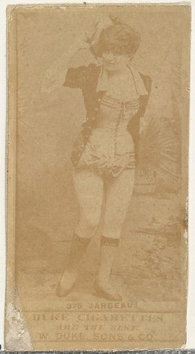Card Number 375, Miss Jarbeau, from the Actors and Actresses series (N145-7) issued by Duke Sons & Co. to promote Duke Cigarettes
