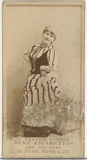 Card Number 258, Frankie Kemble, from the Actors and Actresses series (N145-7) issued by Duke Sons & Co. to promote Duke Cigarettes
