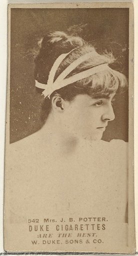 Card Number 542, Mrs. James Brown Potter, from the Actors and Actresses series (N145-7) issued by Duke Sons & Co. to promote Duke Cigarettes