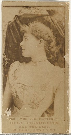Card Number 750, Mrs. James Brown Potter, from the Actors and Actresses series (N145-7) issued by Duke Sons & Co. to promote Duke Cigarettes