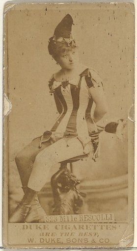 Card Number 323, Mlle. Rescolli, from the Actors and Actresses series (N145-7) issued by Duke Sons & Co. to promote Duke Cigarettes
