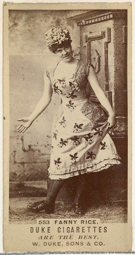 Card Number 553, Fanny Rice, from the Actors and Actresses series (N145-7) issued by Duke Sons & Co. to promote Duke Cigarettes