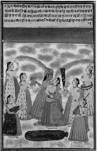 Krishna and Radha Celebrating Holi