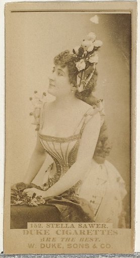 Card Number 152, Stella Sawer, from the Actors and Actresses series (N145-7) issued by Duke Sons & Co. to promote Duke Cigarettes