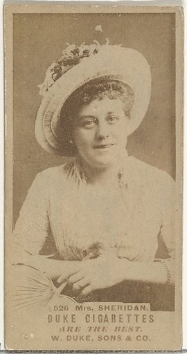 Card Number 526, Mrs. Sheridan, from the Actors and Actresses series (N145-7) issued by Duke Sons & Co. to promote Duke Cigarettes