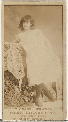 Card Number 537, Grace Sherwood, from the Actors and Actresses series (N145-7) issued by Duke Sons & Co. to promote Duke Cigarettes