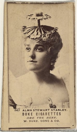 Card Number 567, Alma Stewart Stanley, from the Actors and Actresses series (N145-7) issued by Duke Sons & Co. to promote Duke Cigarettes