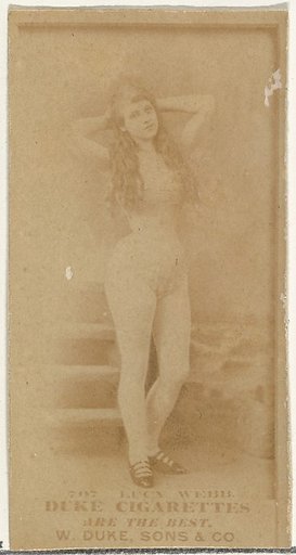 Card Number 707, Lucy Webb, from the Actors and Actresses series (N145-7) issued by Duke Sons & Co. to promote Duke Cigarettes