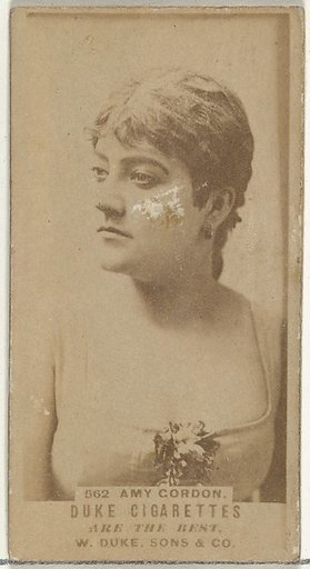 Card Number 562, Amy Gordon, from the Actors and Actresses series (N145-7) issued by Duke Sons & Co. to promote Duke Cigarettes