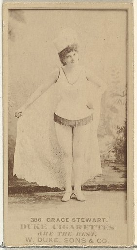 Card Number 386, Grace Stewart, from the Actors and Actresses series (N145-7) issued by Duke Sons & Co. to promote Duke Cigarettes
