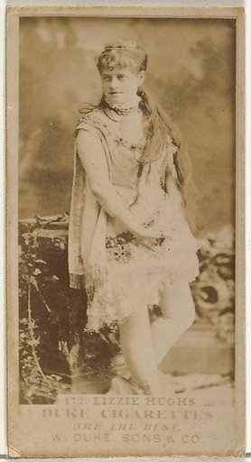 Card Number 172, Lizzie Hughs, from the Actors and Actresses series (N145-7) issued by Duke Sons & Co. to promote Duke Cigarettes