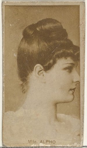 Mlle. Alpho, from the Actors and Actresses series (N145-8) issued by Duke Sons & Co. to promote Duke Cigarettes