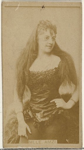 Mlle. Amzi, from the Actors and Actresses series (N145-8) issued by Duke Sons & Co. to promote Duke Cigarettes