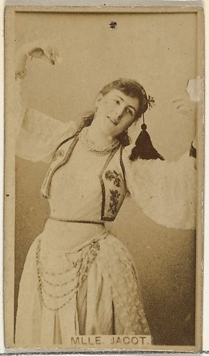 Mlle. Jacot, from the Actors and Actresses series (N145-8) issued by Duke Sons & Co. to promote Duke Cigarettes