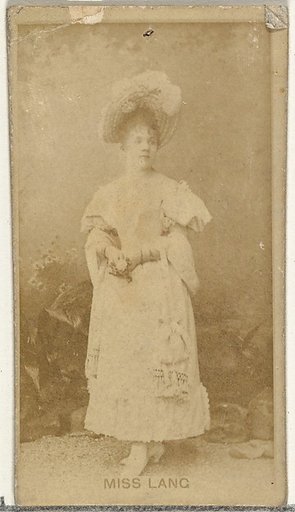 Miss Lang, from the Actors and Actresses series (N145-8) issued by Duke Sons & Co. to promote Duke Cigarettes