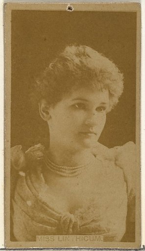 Miss Linthicum, from the Actors and Actresses series (N145-8) issued by Duke Sons & Co. to promote Duke Cigarettes