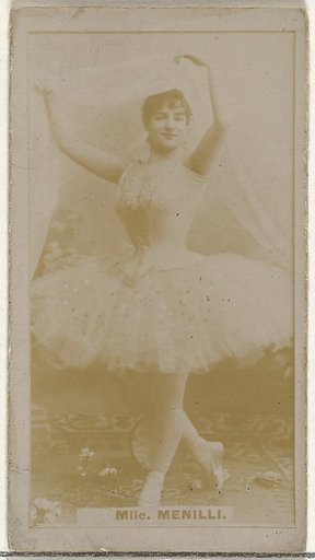 Mlle. Menilli, from the Actors and Actresses series (N145-8) issued by Duke Sons & Co. to promote Duke Cigarettes