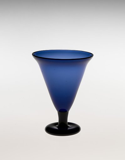 Stemmed Blue Glass Cup for Sake