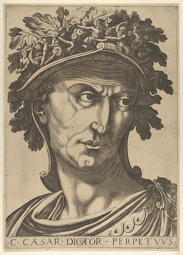 Plate 1: Julius Caesar looking to the right, from "The Twelve Caesars"