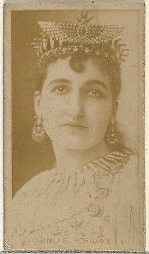 Mlle. Rordame, from the Actors and Actresses series (N145-8) issued by Duke Sons & Co. to promote Duke Cigarettes