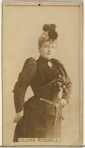 Lillian Russell, from the Actors and Actresses series (N145-8) issued by Duke Sons & Co. to promote Duke Cigarettes