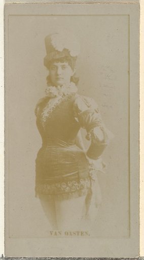 Miss Van Oasten, from the Actors and Actresses series (N145-8) issued by Duke Sons & Co. to promote Duke Cigarettes