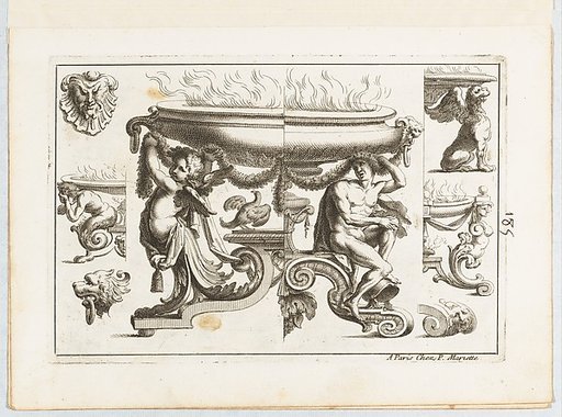 Plate 5, from "Desseins de Brasiers dont les Ornements peuuent Seruir aux Cuuettes, Tables, et autres Ouurages d'Orfeurerie"