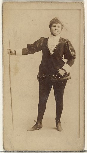 [Actress standing with long staff], from the Actors and Actresses series (N145-8) issued by Duke Sons & Co. to promote Duke Cigarettes