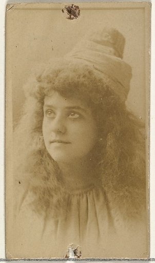 [Actress wearing conical hat], from the Actors and Actresses series (N145-8) issued by Duke Sons & Co. to promote Duke Cigarettes