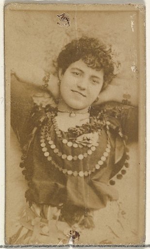 [Actress wearing choker necklace], from the Actors and Actresses series (N145-8) issued by Duke Sons & Co. to promote Duke Cigarettes