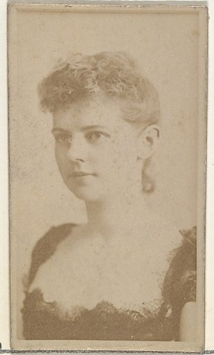 [Actress wearing dark gown with lace neckline], from the Actors and Actresses series (N145-8) issued by Duke Sons & Co. to promote Duke Cigarettes