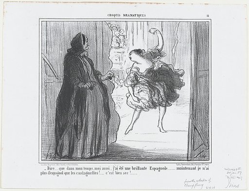 Dire que dans mon temps, moi aussi..., from Croquis Parisiens, published in Le Charivari, January 24, 1857