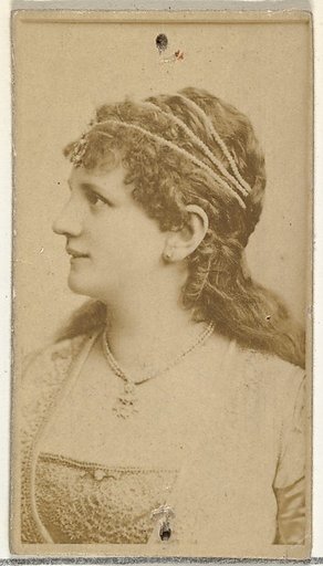 [Actress in profile wearing ornamental headpiece], from the Actors and Actresses series (N145-8) issued by Duke Sons & Co. to promote Duke Cigarettes