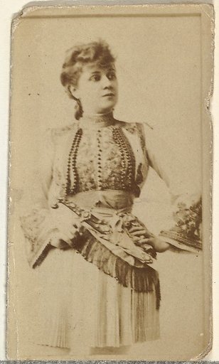[Actress wearing fringed scarf], from the Actors and Actresses series (N145-8) issued by Duke Sons & Co. to promote Duke Cigarettes