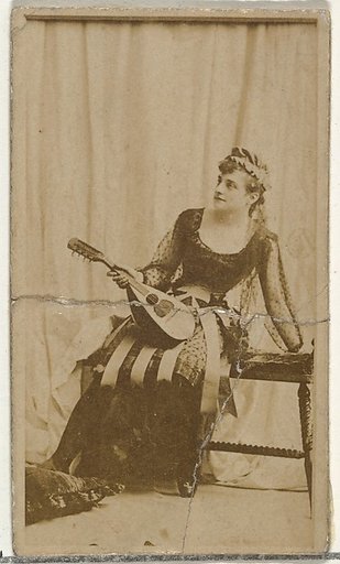 [Actress holding mandolin], from the Actors and Actresses series (N145-8) issued by Duke Sons & Co. to promote Duke Cigarettes