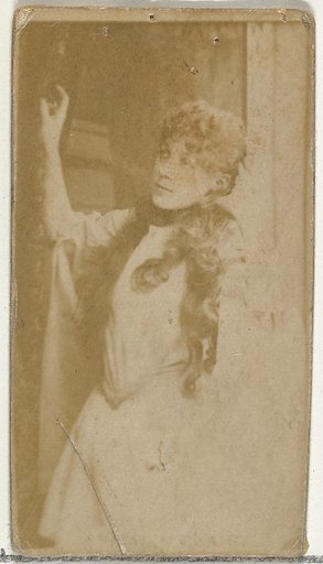 [Actress standing in doorway], from the Actors and Actresses series (N145-8) issued by Duke Sons & Co. to promote Duke Cigarettes